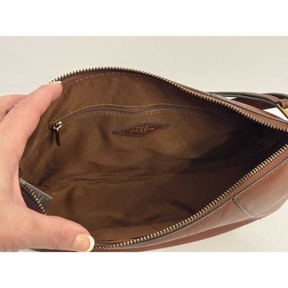 Fossil Skylar Crossbody Bag Brandy Brown Leather New NWT - Picture 7 of 10